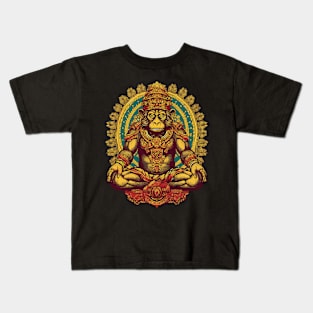 Ape - Monkey King - Guardian - Meditation - neg Kids T-Shirt